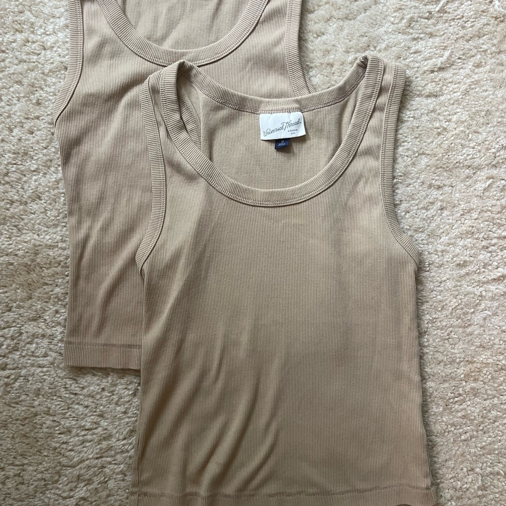 Universal Thread Tank Top Set in Taupe Neutral